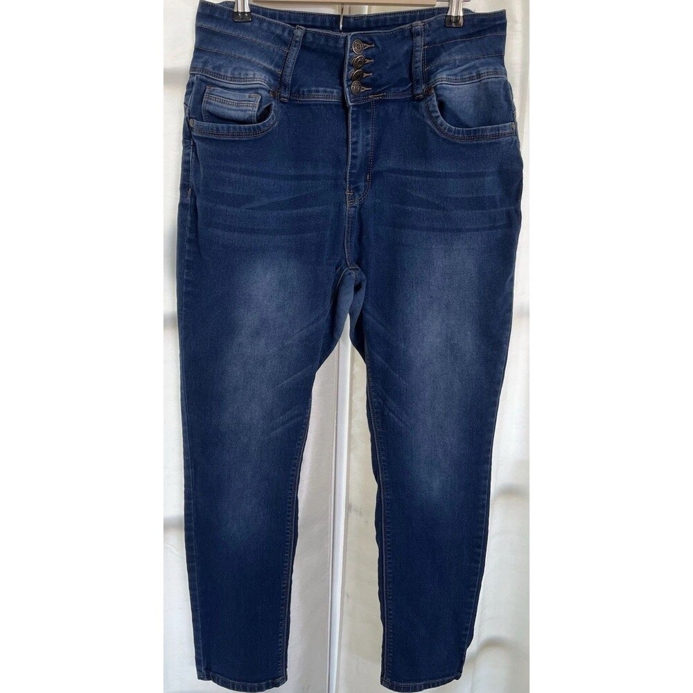 Bamboo Women's Jeans Skinny High Waist Stretch Blue Denim Size 17